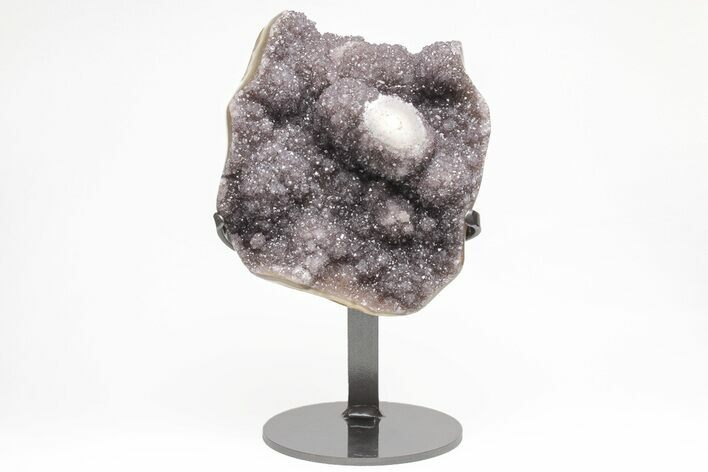 Sparkling Amethyst Geode Section on Metal Stand #209141